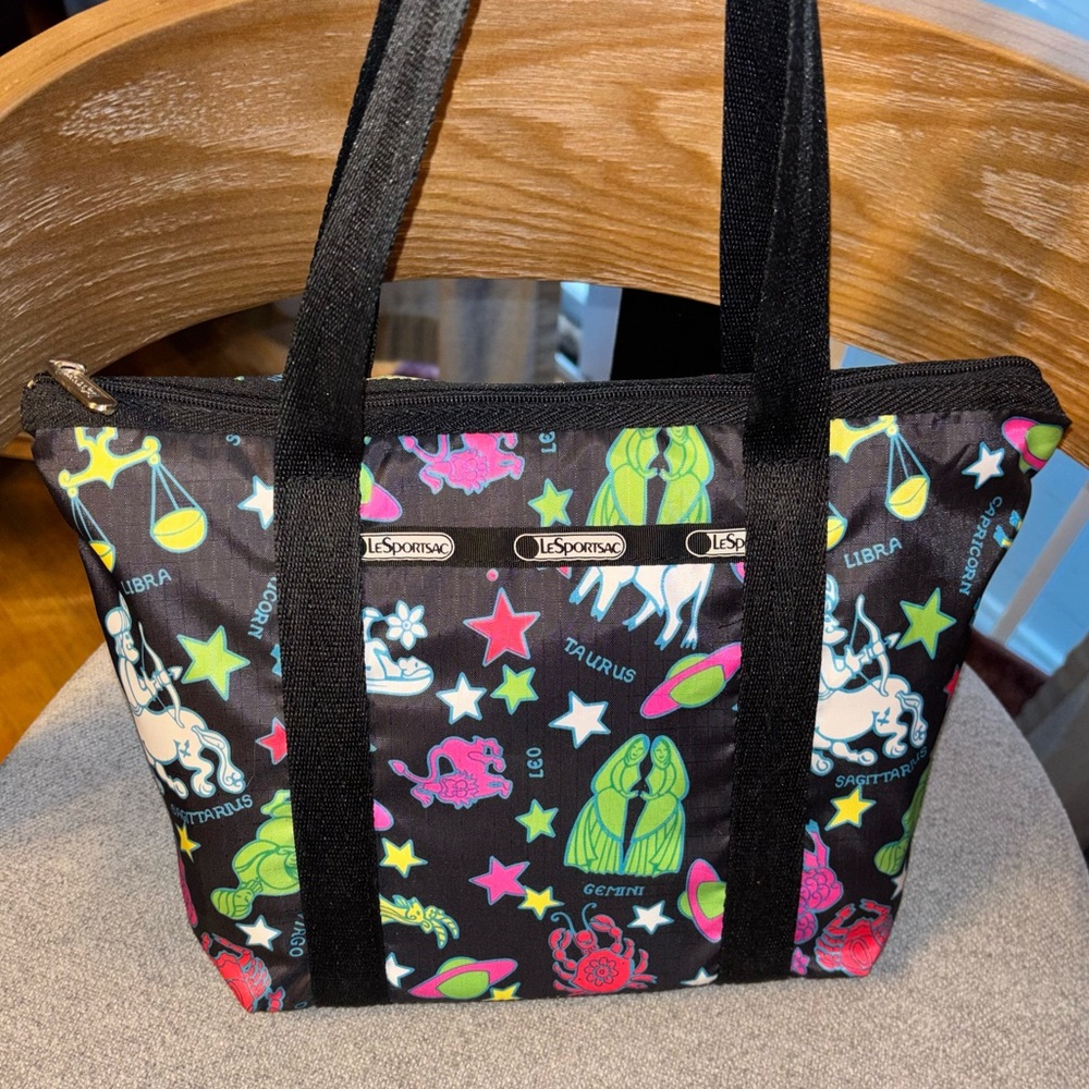 Lesportsac zodiac astrology signs mini tote bag rare print